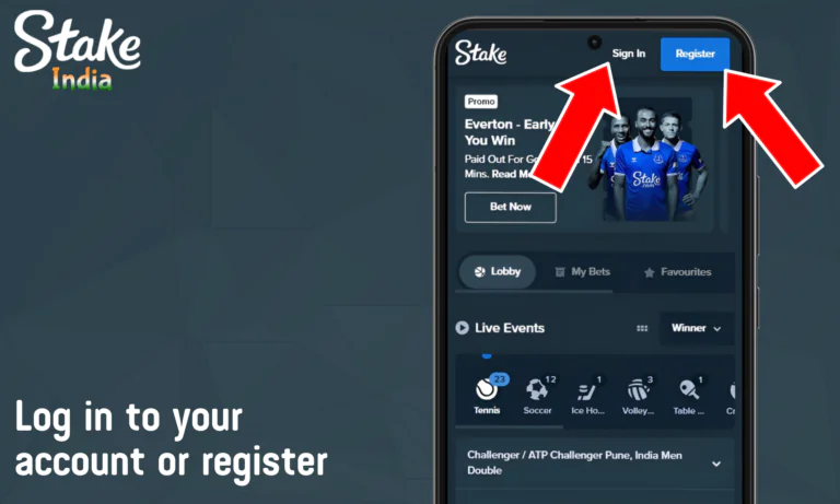 Log in to your account or register a profile